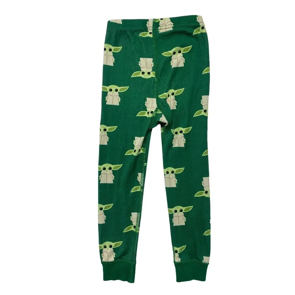 HANNA ANDERSSON STAR WARS Mandalorian Baby Yoda Green Pajama Pants Sz 4 100 Kids